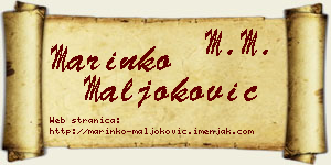 Marinko Maljoković vizit kartica
